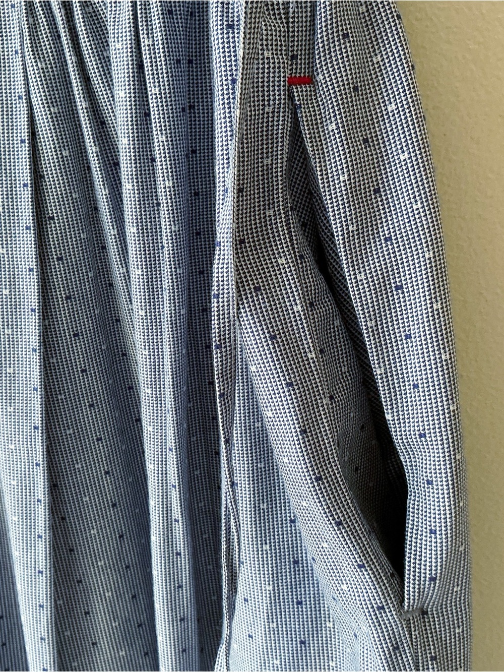 Ines de La Fressange x Uniqlo Pintuck Pleat Short Sleeve Blue Midi Dress Size M - Picture 8 of 11